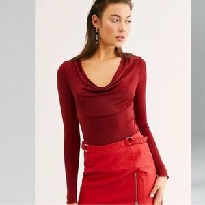 FREE PEOPLE INTIMATELY Long Sleeve Carrie Cowl Neck Layering Top
